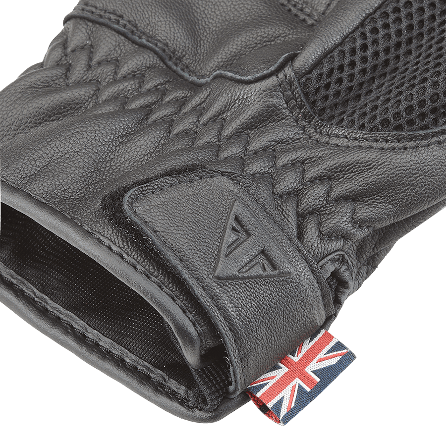 Sulby Mesh Riding Gloves in Black with Red Stripe
